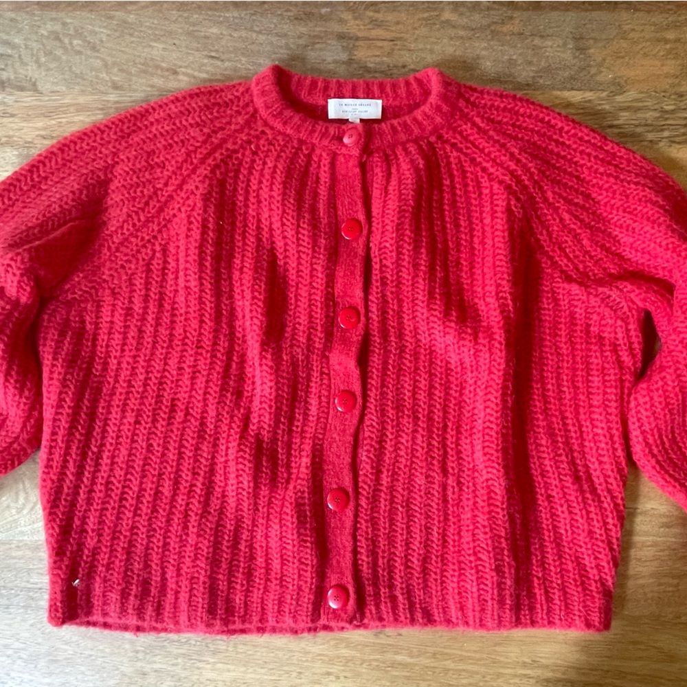 Sezane - red oversized cardigan in alpaca. Very good condition, slightly used.